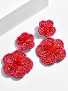 BaubleBar Rosa Flower Drop Earrings-Red