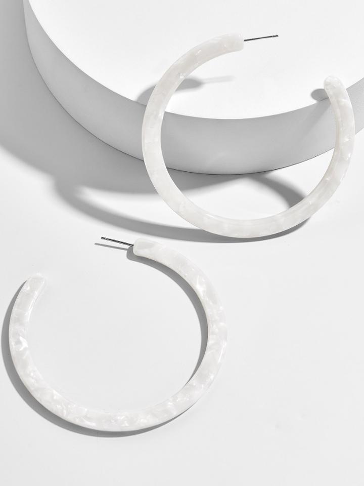 BaubleBar Samanda Resin Hoop Earrings-White