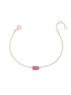 BaubleBar Pave Dog Tag Bracelet-Pink/Rose Gold
