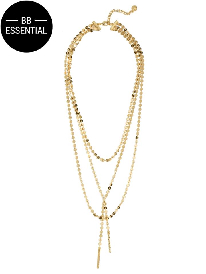 BaubleBar Amber Layered Y-Chain Necklace