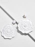 BaubleBar Melvina Flower Drop Earrings-White