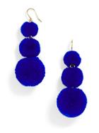 BaubleBar Pom Pom Crispin Ball Drop Earrings-Cobalt Blue