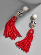 BaubleBar Catalina Tassel Earrings-Red