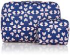 Lesportsac Extra Large Rectangular And Square Cosmetic Combo - Heart Burst Navy