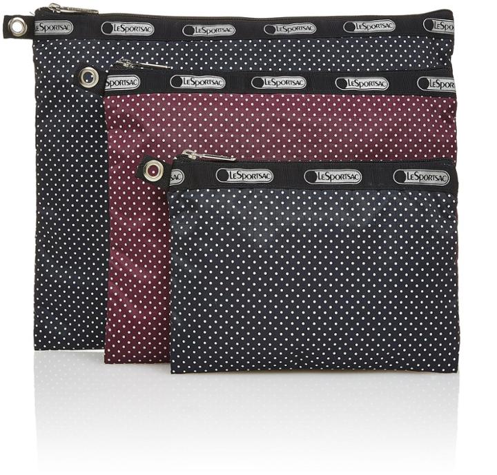 Lesportsac 3 Piece Travel Set - Jet Set Pin Dot Multi
