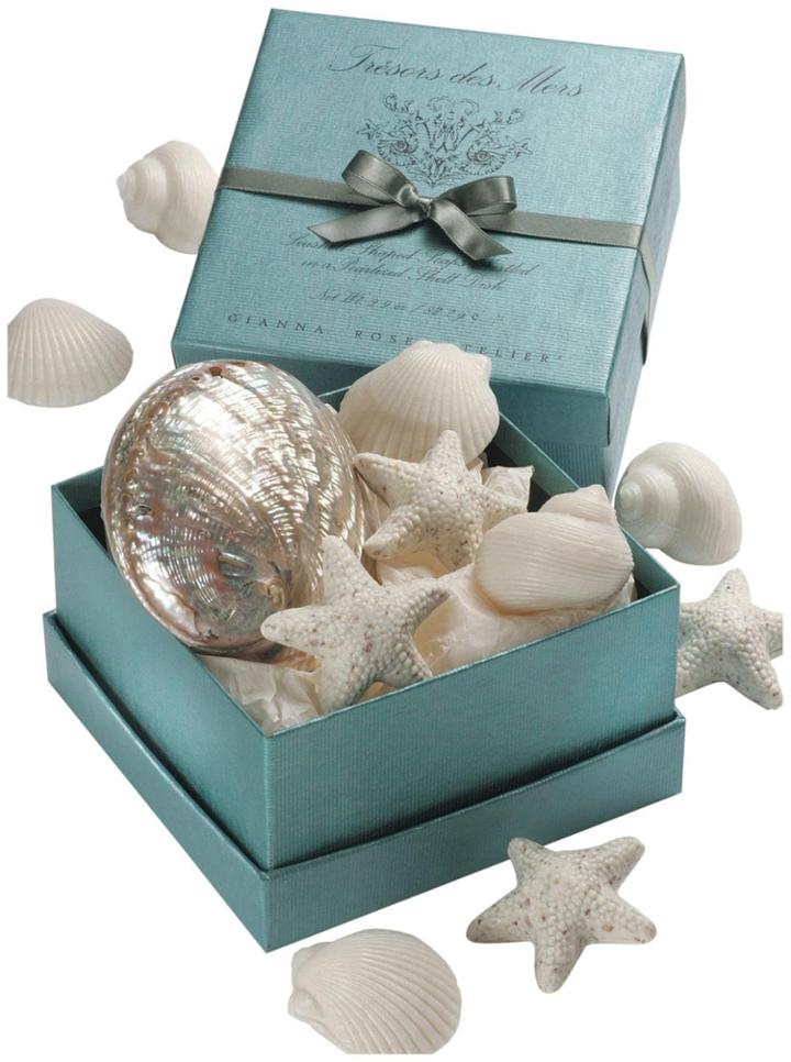 Gianna Rose Atelier Seashell Soaps In Polished Abalone Shell - White Honeysuckle And Baby Jasmine