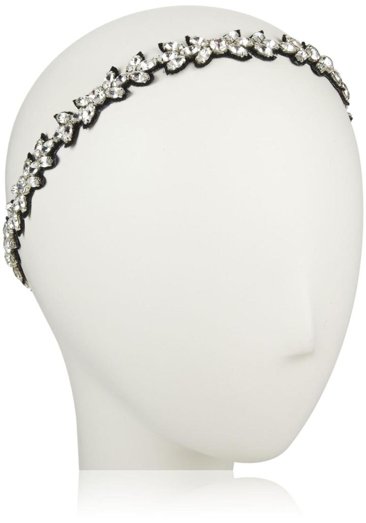 Deepa Gurnani Crystal Dancing Leaves Headband - Black/silver
