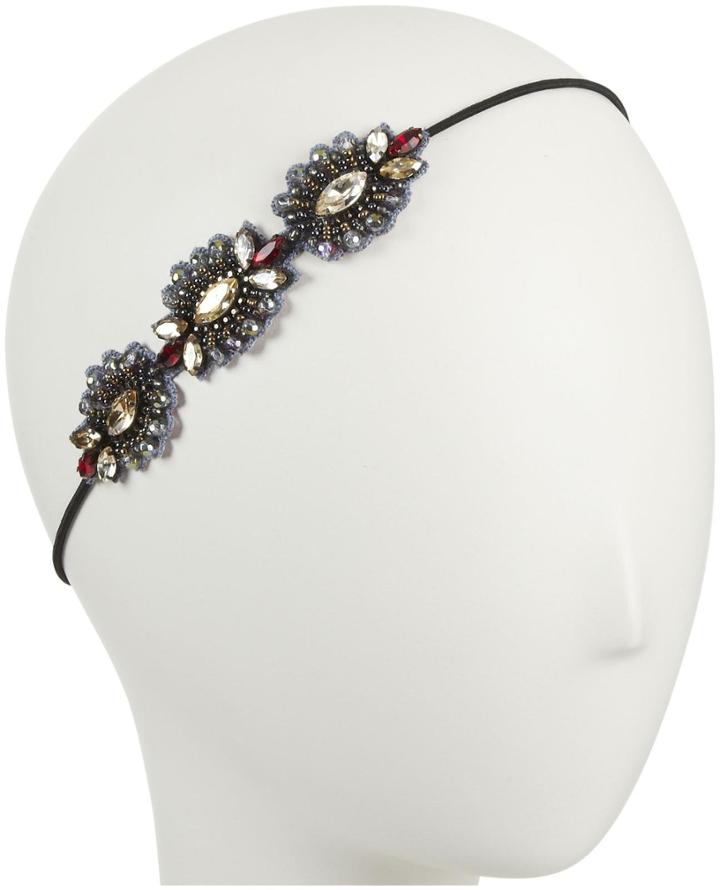 Deepa Gurnani Picture Exaggerated Eyelashes Side Patch - Gun/ruby