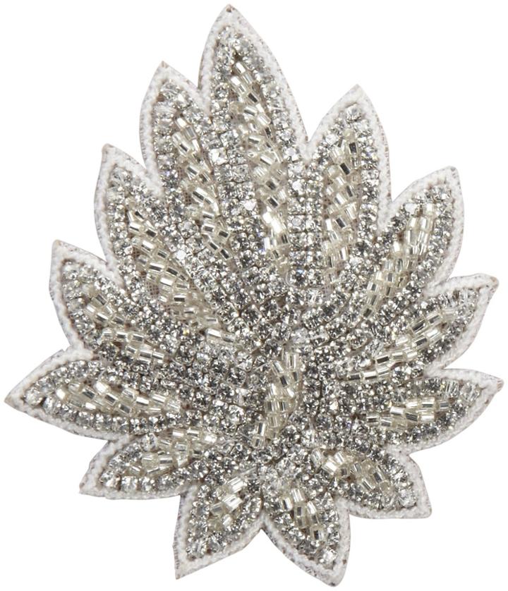 Deepa Gurnani Crystal Leaf Clip - Ivory