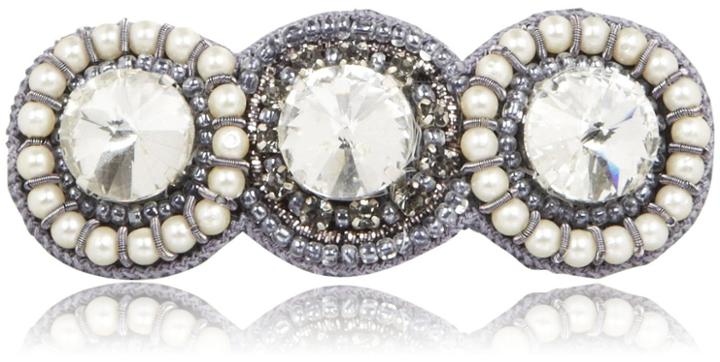 Deepa Gurnani Adjacent Triple Circle Clip - Gun
