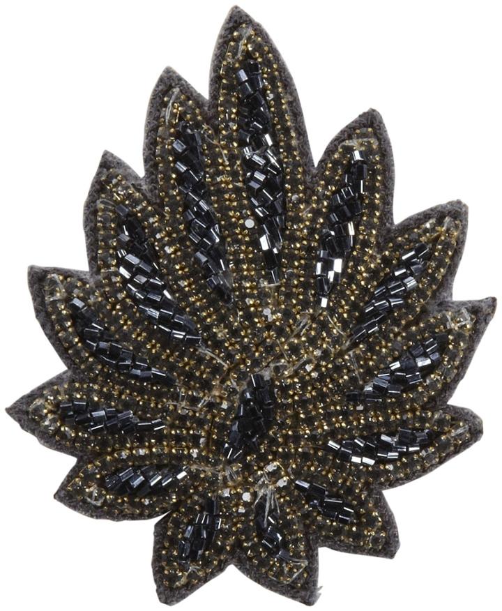 Deepa Gurnani Crystal Leaf Clip - Gun