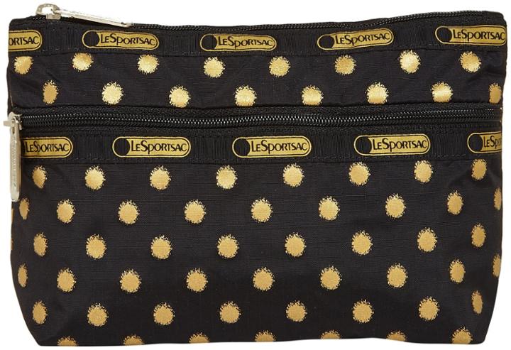 Lesportsac Cosmetic Clutch - Black & Gold Foil