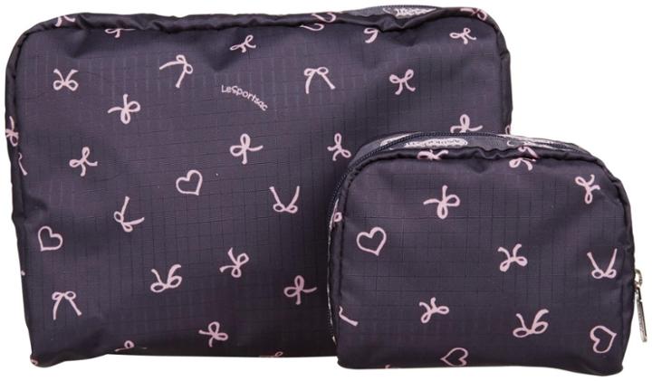 Lesportsac Xl Rect & Sq Cosmetic Combo - Dancing Bows