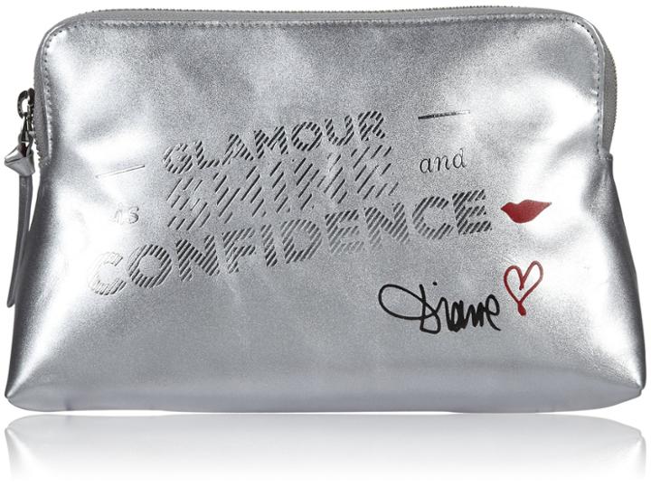 Diane Von Furstenberg Mantra Cosmetic Case - Silver