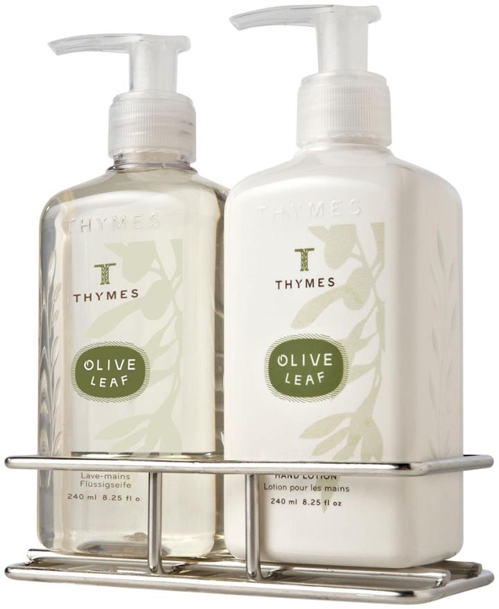 Thymes Sink Set With Caddy, Olive Leaf