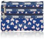 Lesportsac 3-zip Cosmetic - Heart Burst Navy