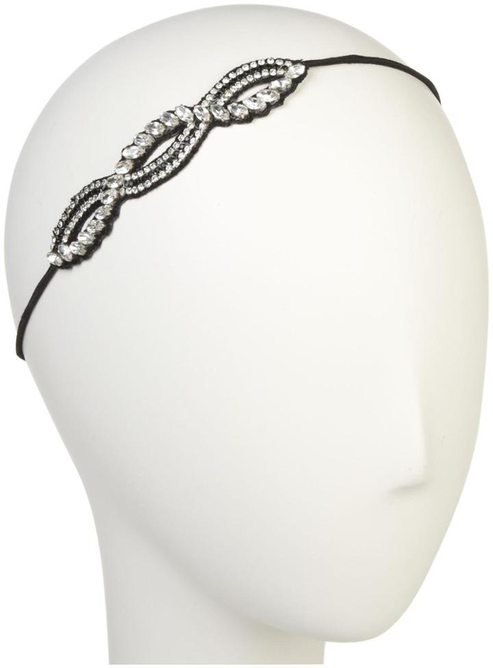 Deepa Gurnani Marquise Geometric Headwrap - Black