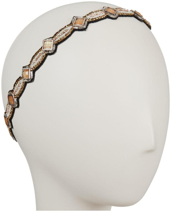 Deepa Gurnani Diamond Sand Petals Headband - Silver/blush