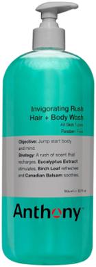 Anthony Invigorating Rush Hair & Body Wash Jumbo - 32 Oz