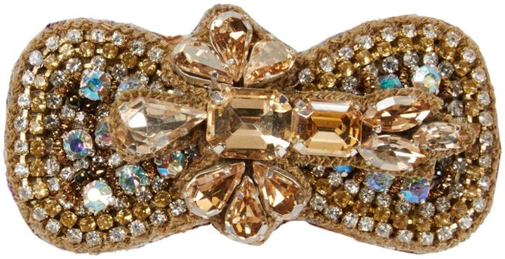 Deepa Gurnani Bow Tie & Crystal Lobster Pony - Gold