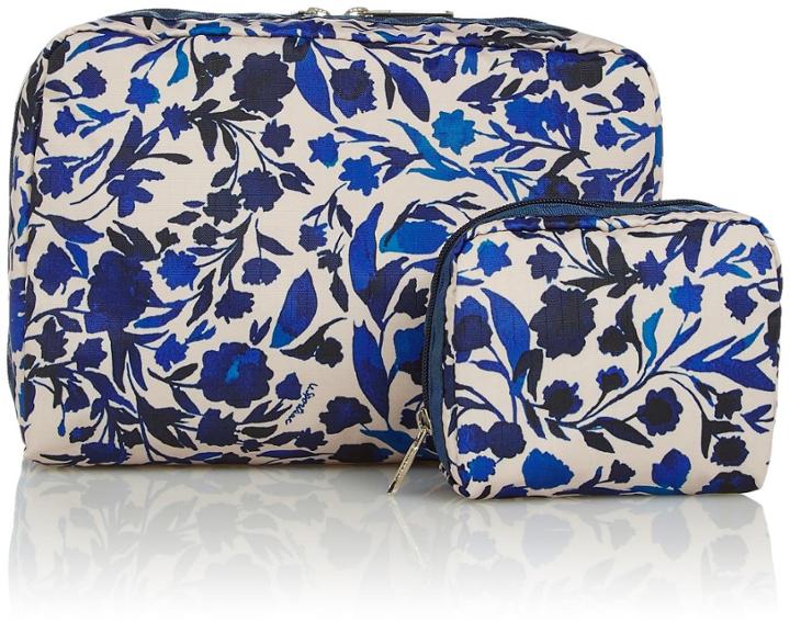Lesportsac Extra Large Rectangular And Square Cosmetic Combo - Blooming Silhouettes