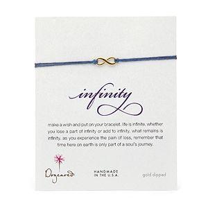 Dogeared Small Infinity Irish Linen Bracelet, Gold/ocean, 1 Ea