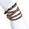 Chan Luu Wrap Bracelet 32  Long, Gold Nugget/Gauriya Leather
