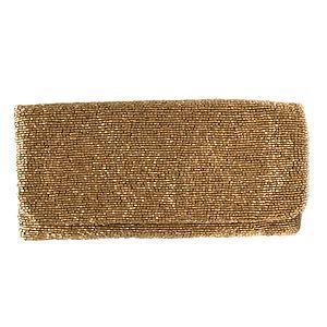 Moyna Bags Solid Fold Over Clutch, Gold, 1 Ea