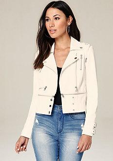 Bebe Zip Shoulder Moto Jacket