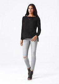 Bebe Pointelle Hi-lo Sweater