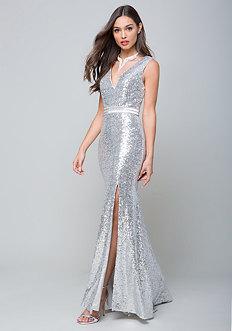 Bebe Sequin Mermaid Gown