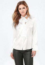 Bebe Silk Tie Neck Blouse