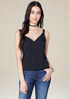 Bebe Solid D-ring Strappy Tank