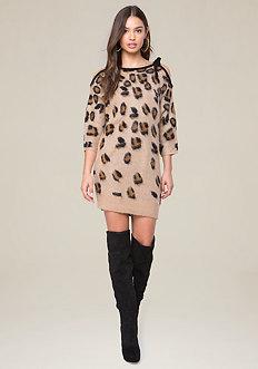 Bebe Brushed Leopard Dress