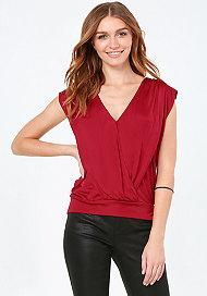 Bebe Shirred Shoulder Top