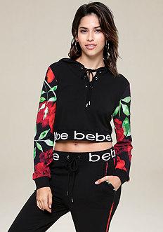 Bebe Brooklyn Crop Hoodie