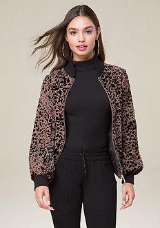 Bebe Velvet Burnout Bomber