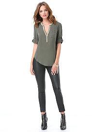 Bebe Blakely Bead Trim Tunic