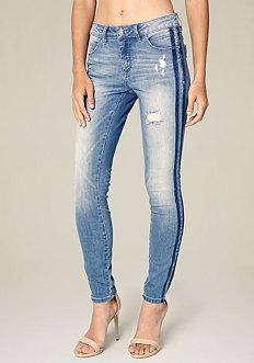 Bebe Racer Heartbreaker Jeans
