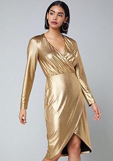 Bebe Shana Metallic Dress