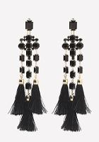 Bebe Faux Onyx Fringe Earrings
