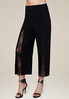 Bebe Lace Inset Crop Pants
