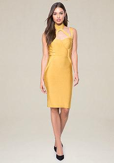 Bebe Knit Choker Neck Dress