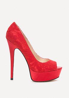 Bebe Helenaa Lace Peeptoe Pumps