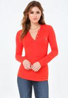 Bebe Rachel V-neck Henley Top