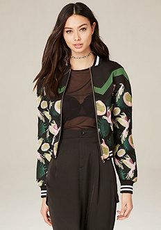 Bebe Parrot Bomber Jacket
