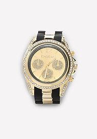 Bebe Glitter Subdials Link Watch