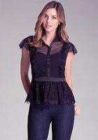 Bebe Lace Peplum Top