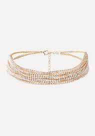 Bebe Crystal Strands Choker