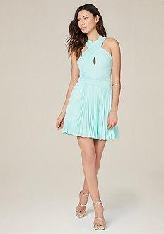 Bebe Pleated Crossover Dress